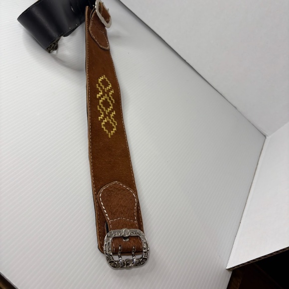 Brulaine 3 Brazilian Buckles Leather Belt 37 in Horses/Western/Equestrian/Cowboy - Picture 9 of 16